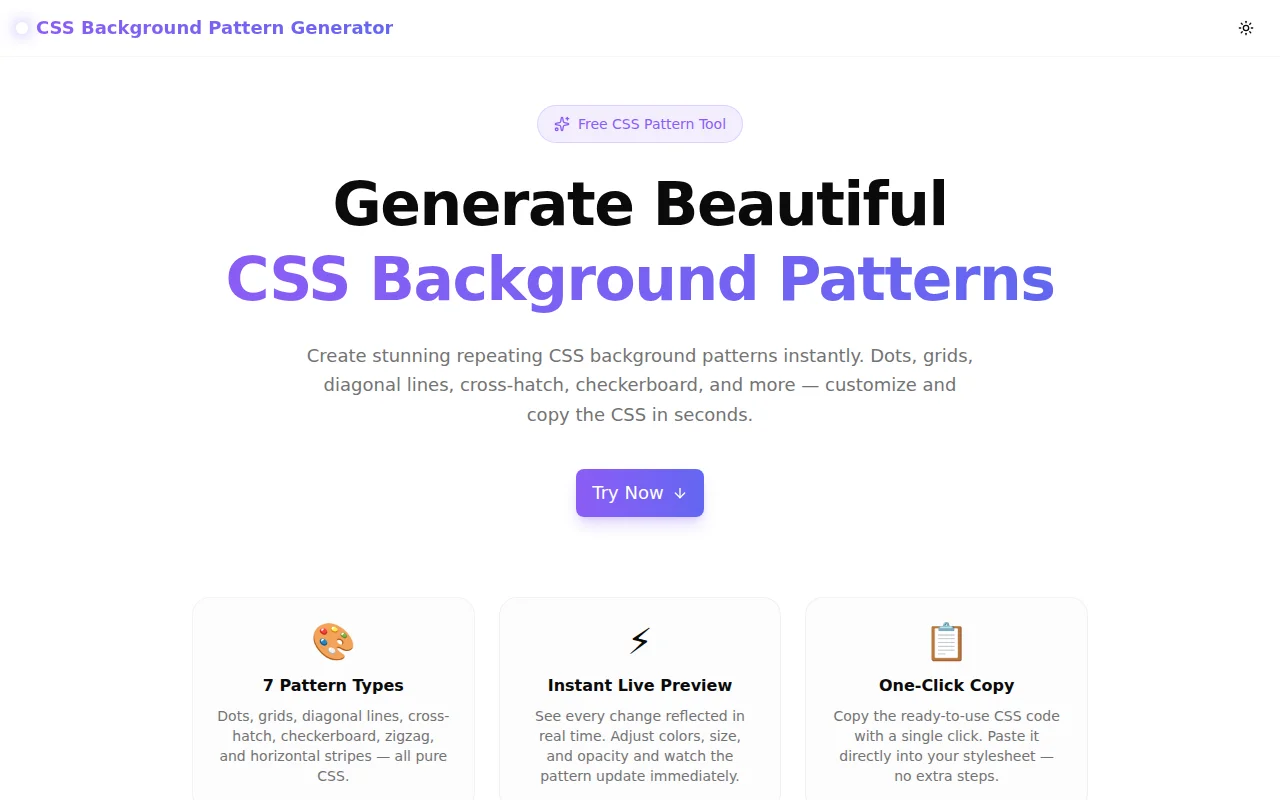 CSS Background Pattern Generator screenshot