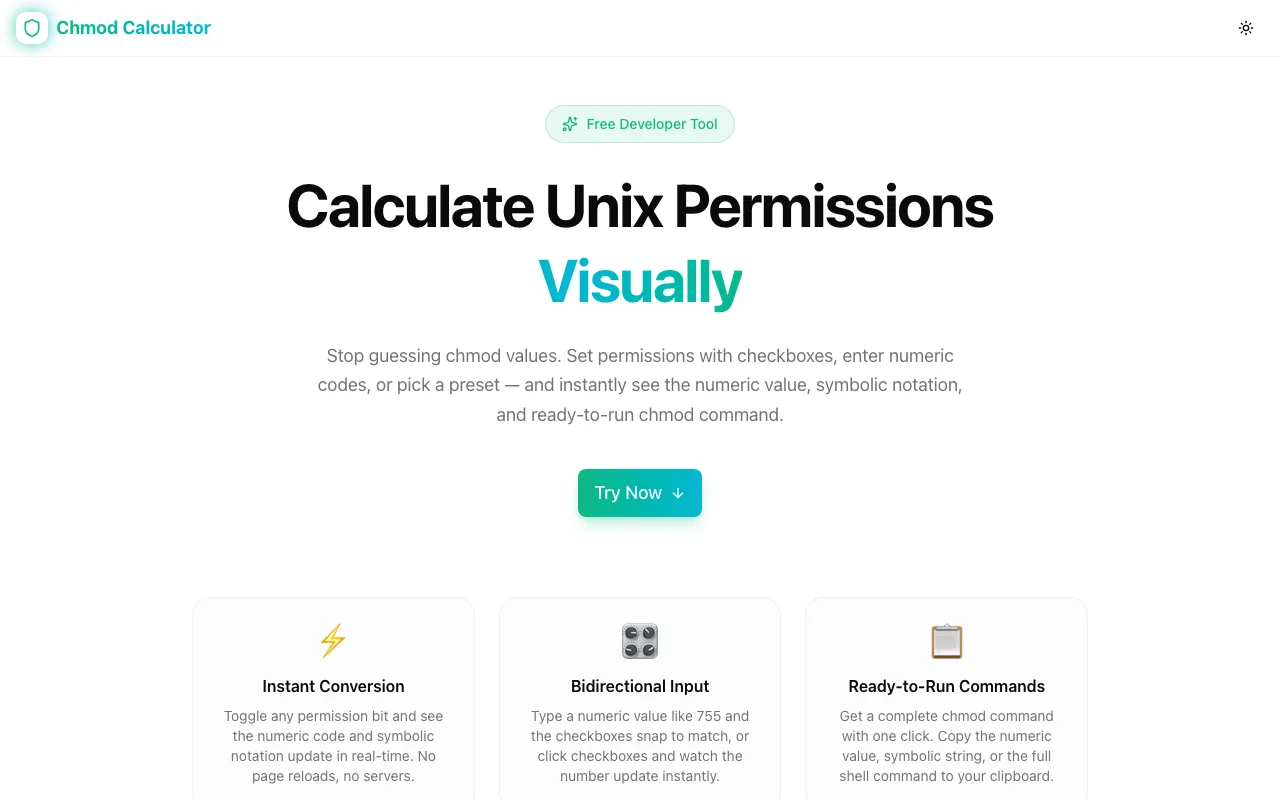 Chmod Calculator screenshot
