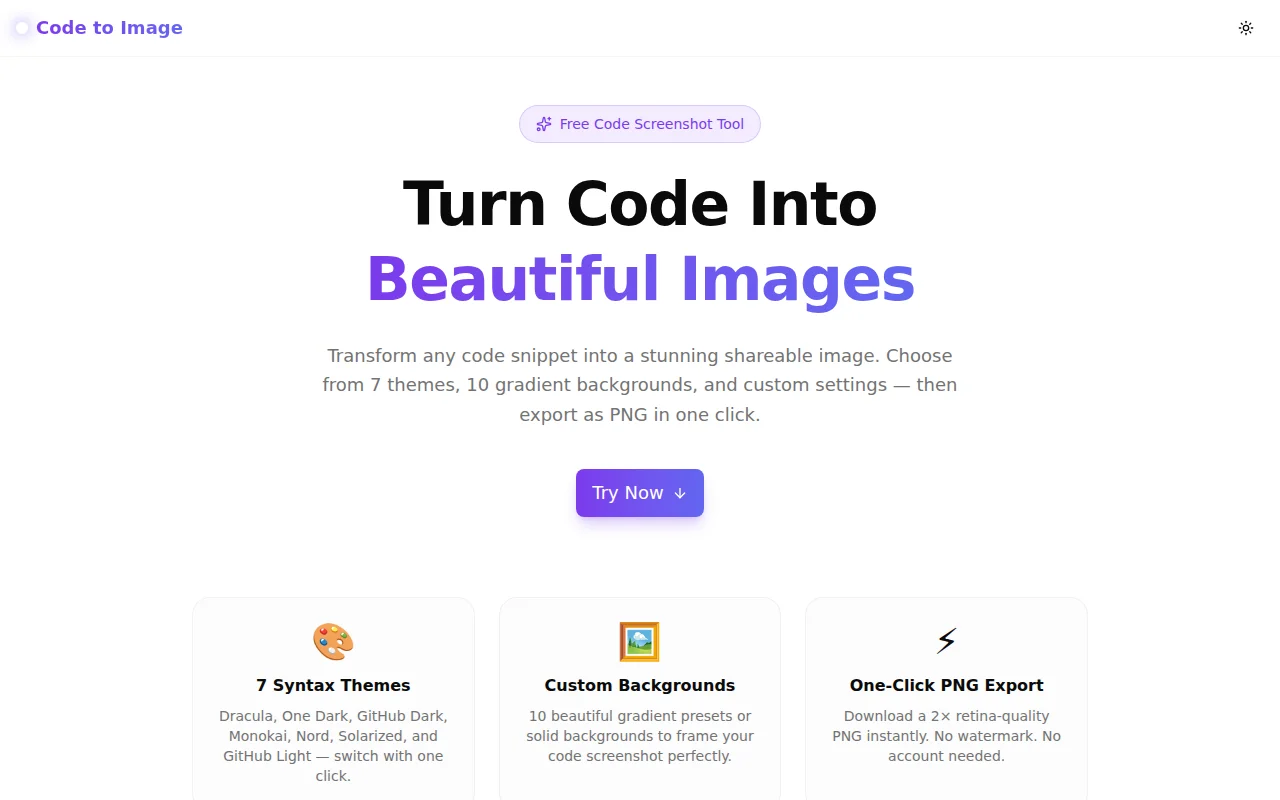 Code to Image screenshot