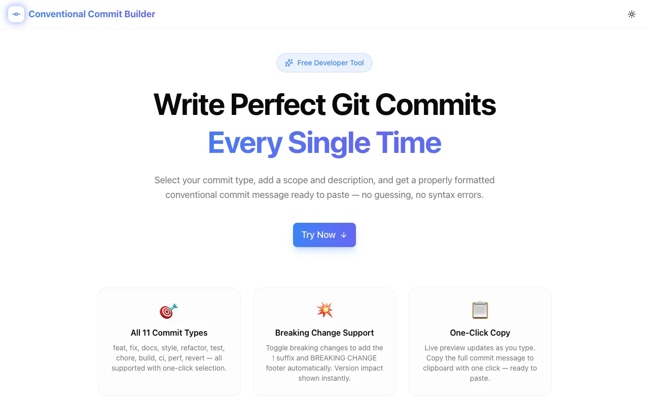Conventional Commit Builder screenshot