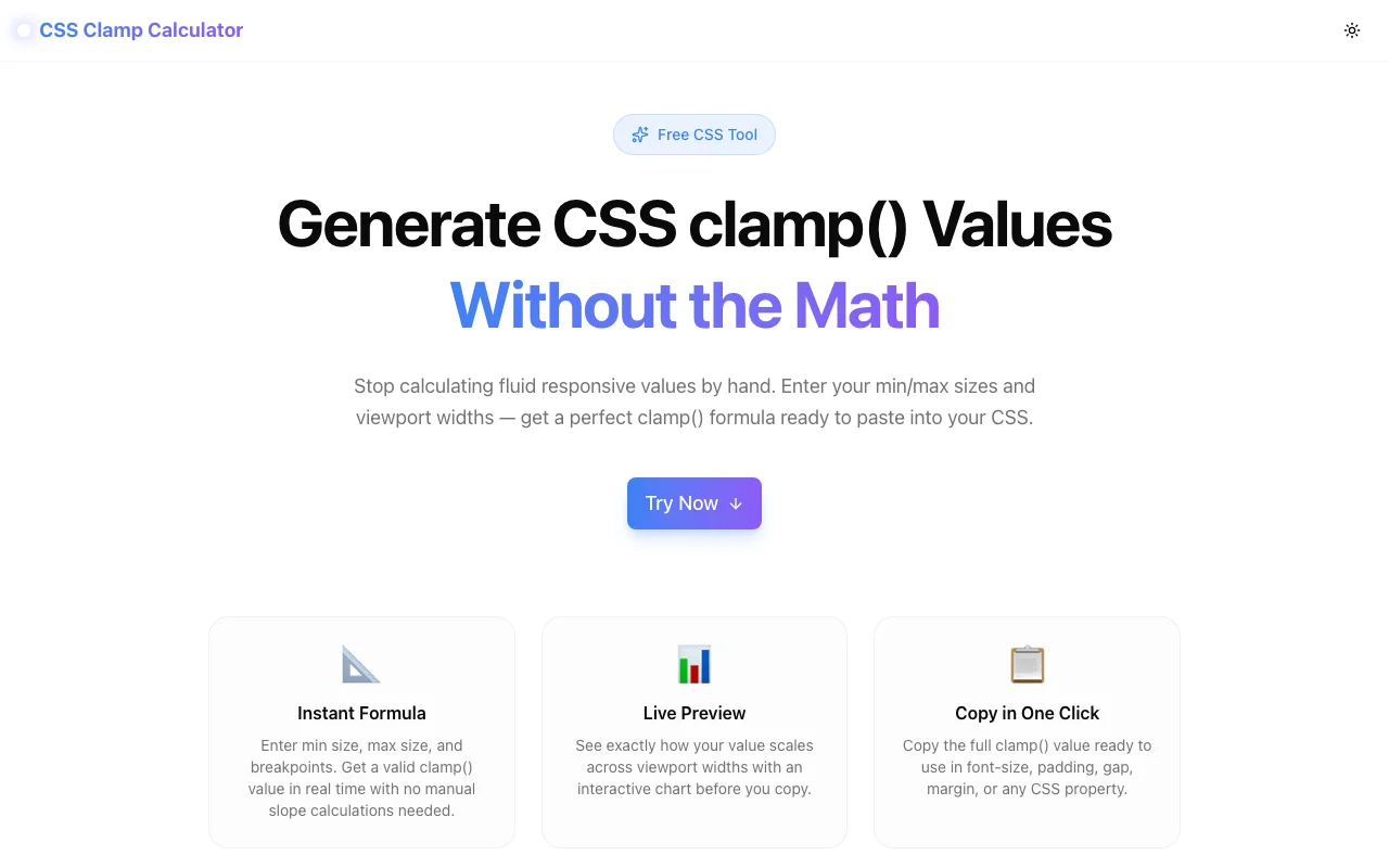 CSS Clamp Calculator: Generate Fluid clamp() Values Without the Math