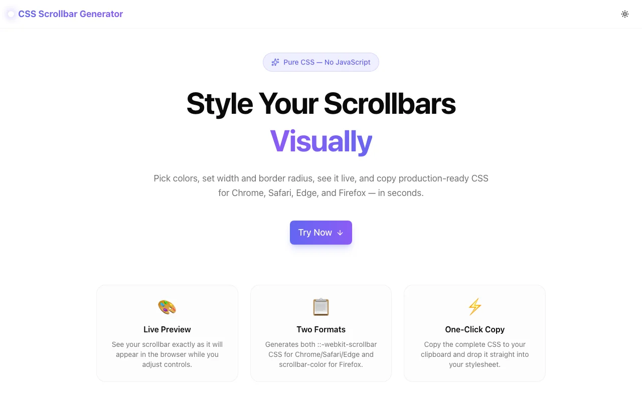 CSS Scrollbar Generator screenshot