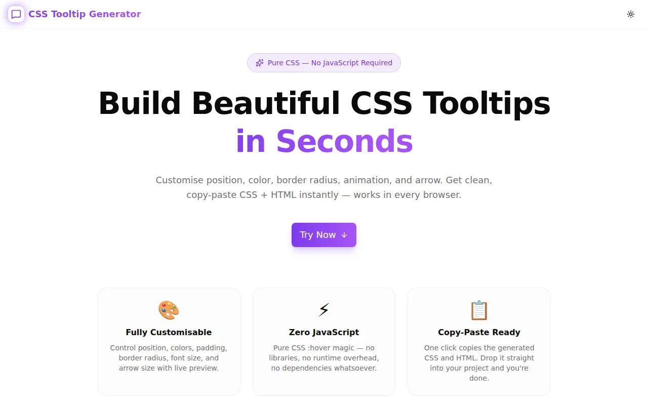 CSS Tooltip Generator screenshot