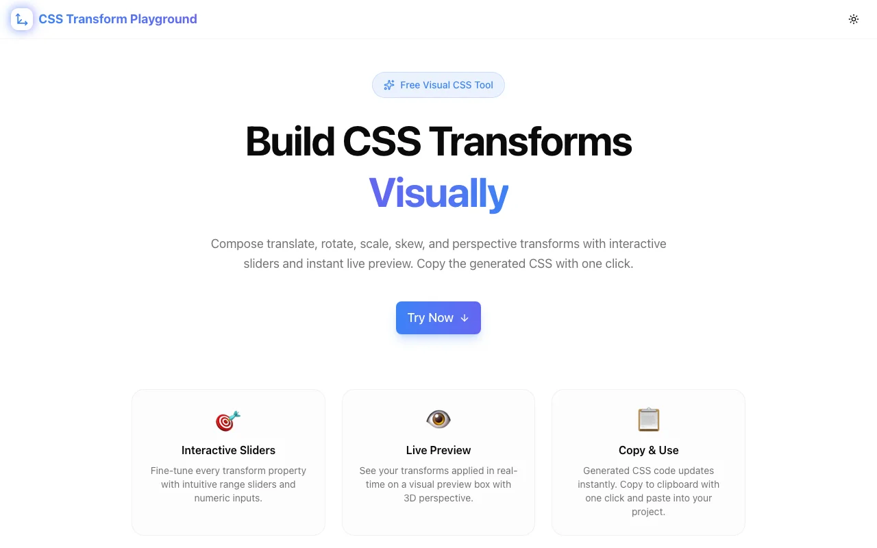 CSS Transform Playground screenshot