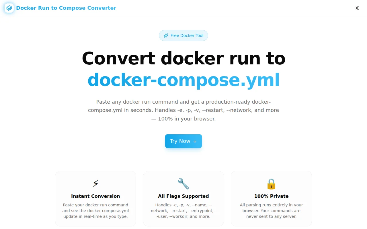 Docker Run to Compose Converter screenshot