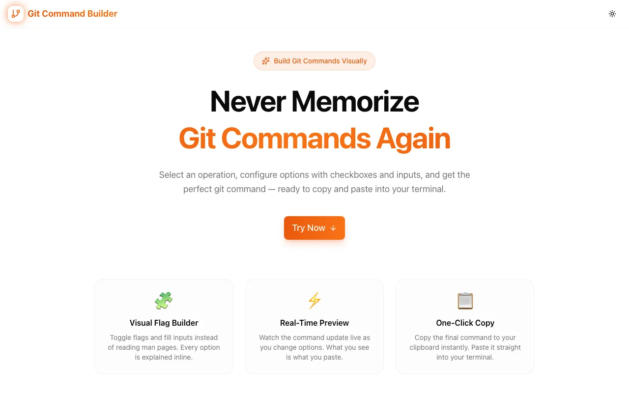 Git Command Builder: Stop Googling Git Flags, Build Commands Visually