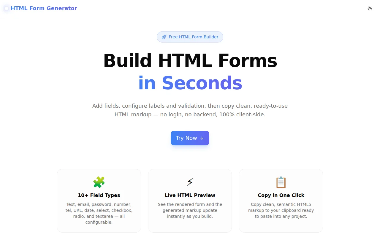 HTML Form Generator screenshot