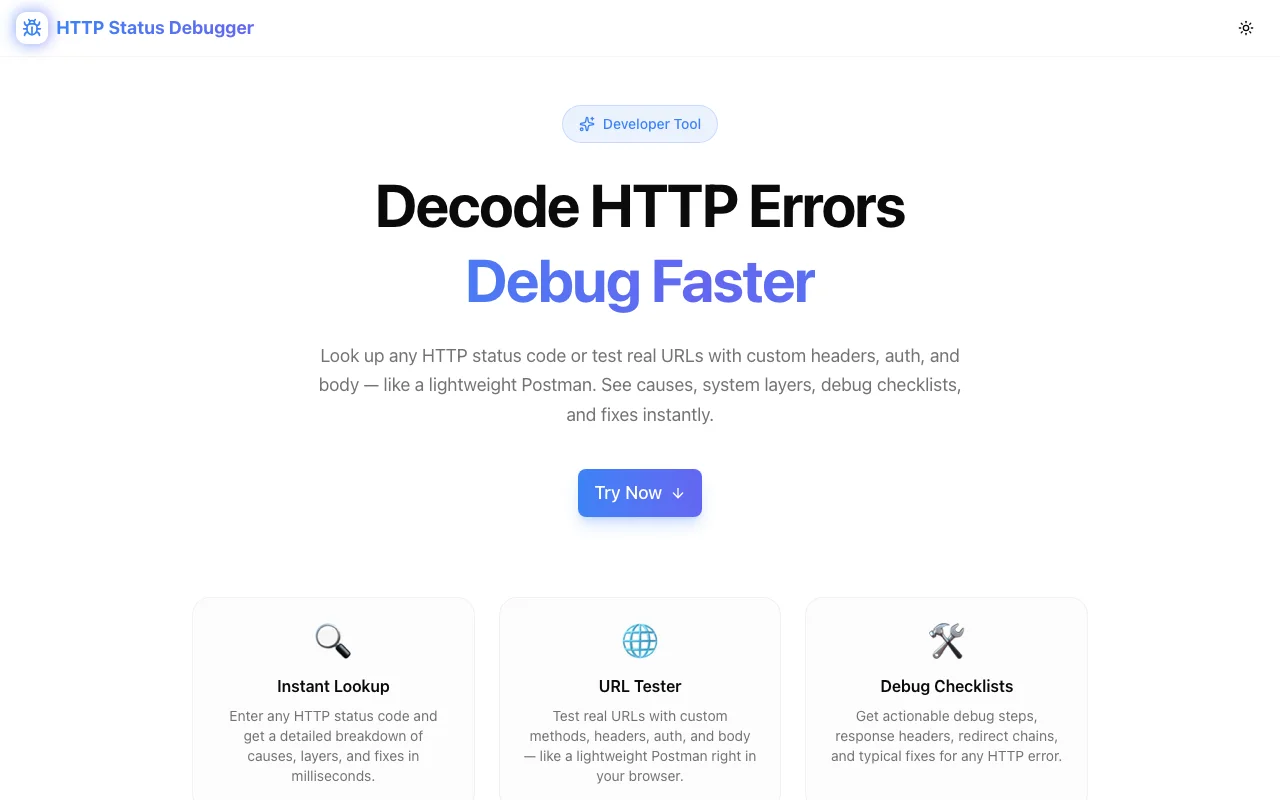 HTTP Status Debugger: Decode HTTP Errors, Find Root Causes & Fix API Issues Fast