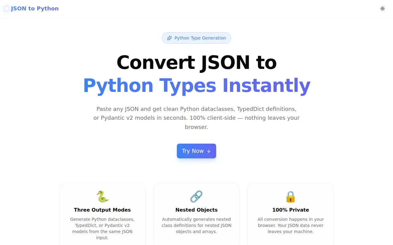 JSON to Python screenshot