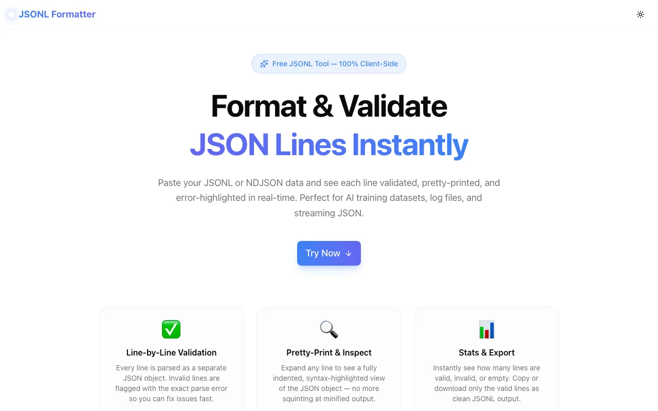 JSONL Formatter screenshot