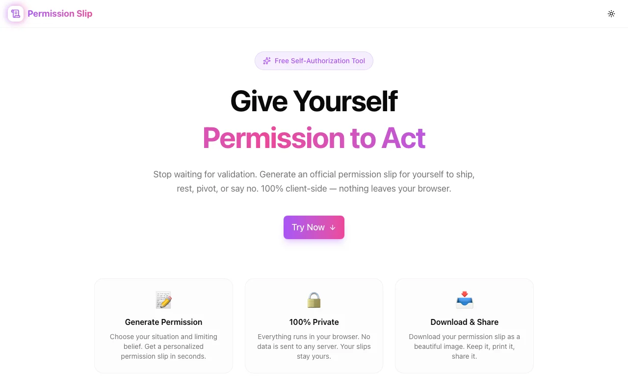 Introducing Permission Slip: Stop Waiting for Validation
