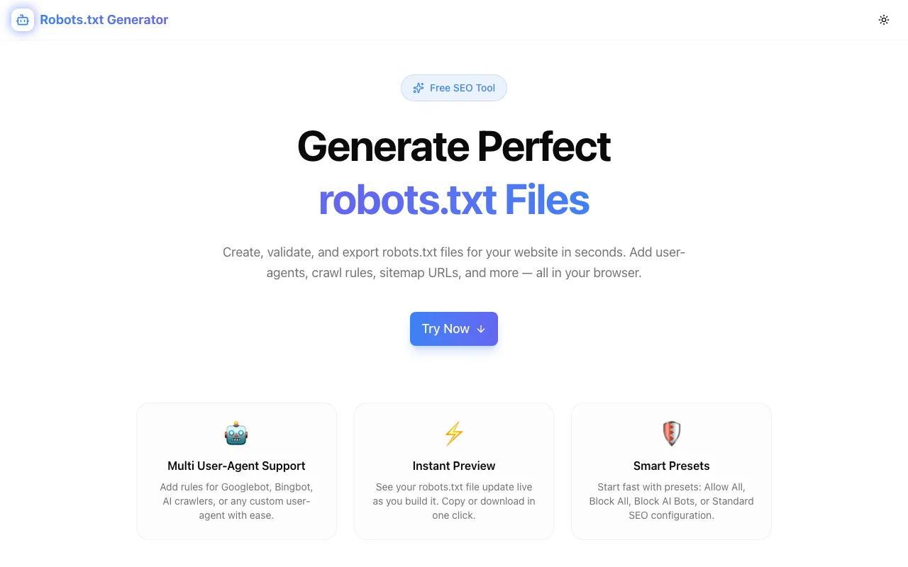 Robots.txt Generator: Free Online Tool to Create & Validate robots.txt Files