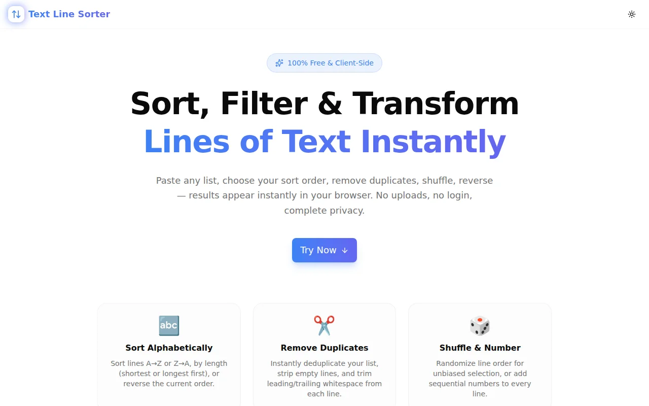 Text Line Sorter screenshot