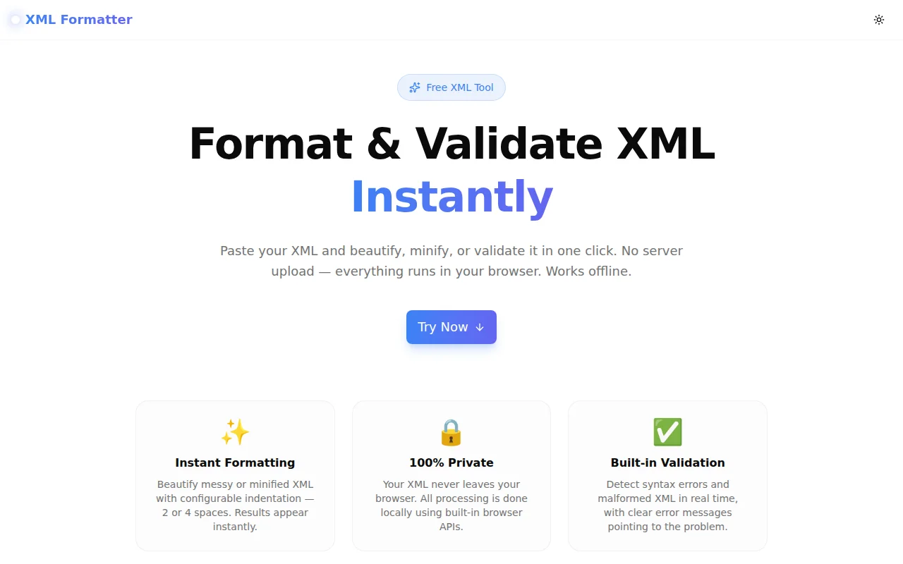 XML Formatter screenshot