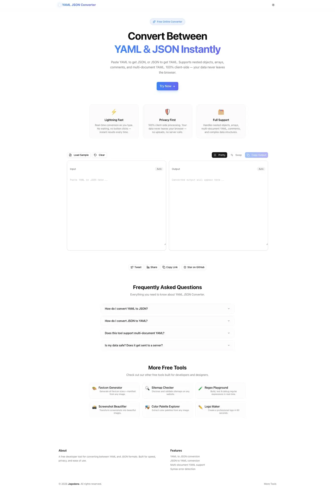 YAML JSON Converter screenshot