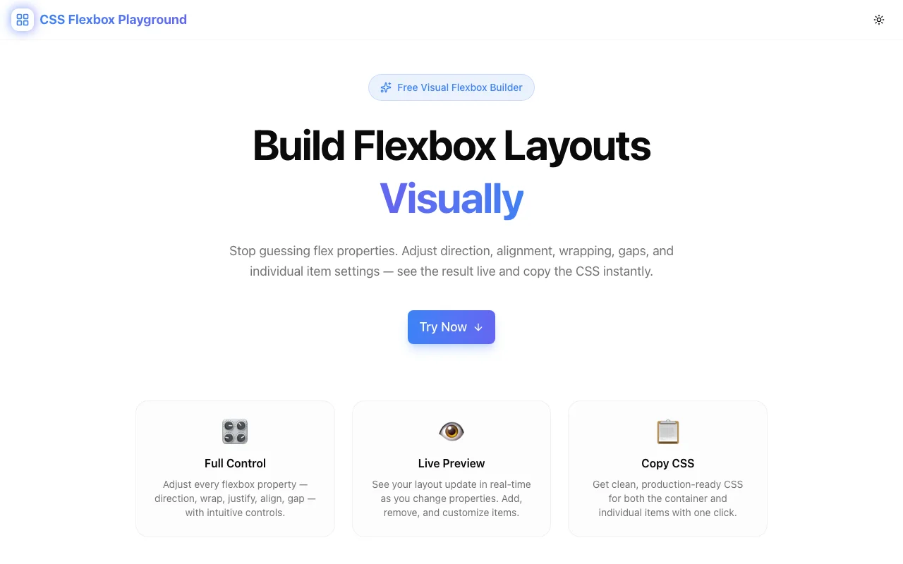 CSS Flexbox Playground screenshot