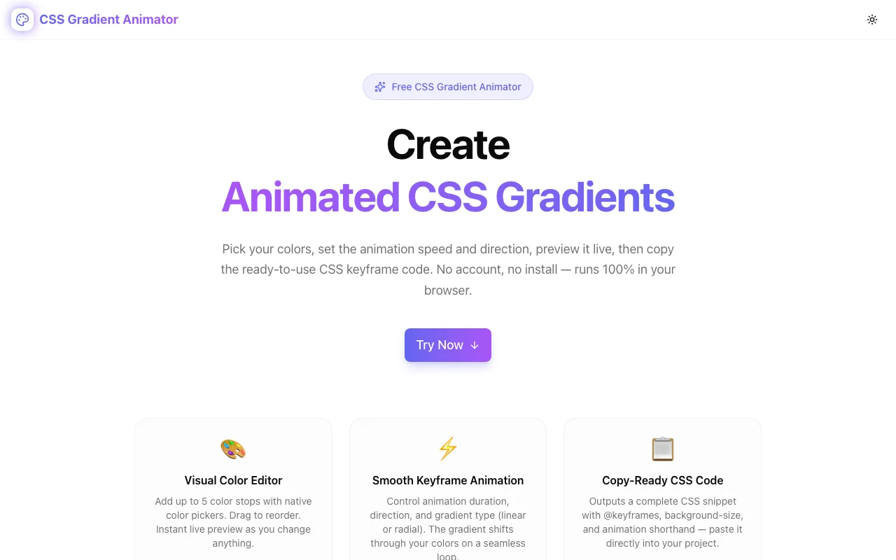 CSS Gradient Animator screenshot