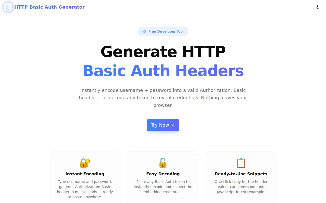 HTTP Basic Auth Generator: Encode & Decode Authorization Headers Without the Terminal
