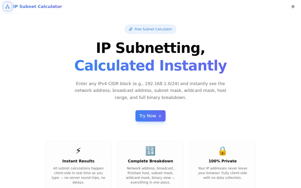 IP Subnet Calculator screenshot