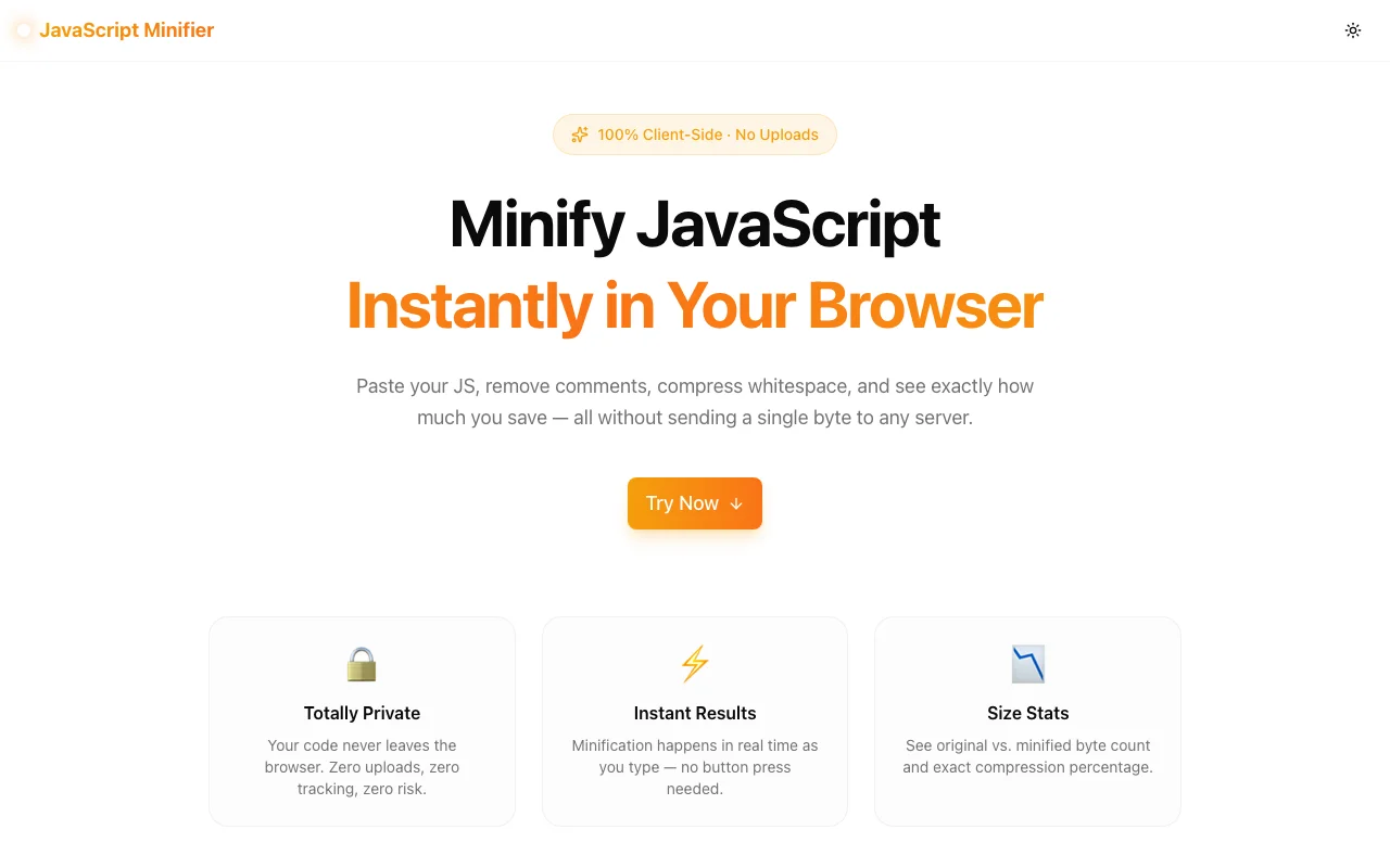 Introducing JavaScript Minifier: Compress JS in Your Browser, Privately
