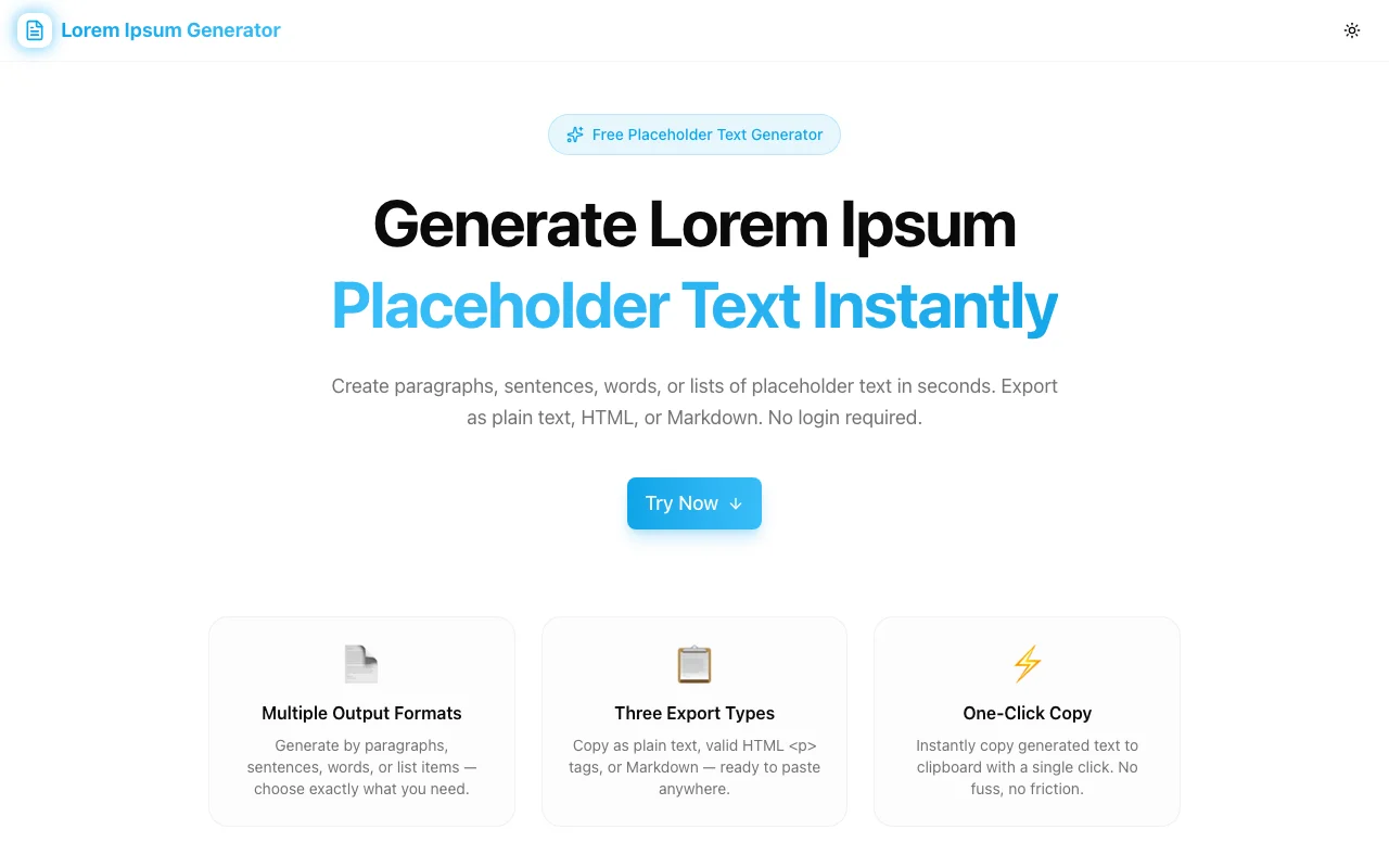Lorem Ipsum Generator screenshot