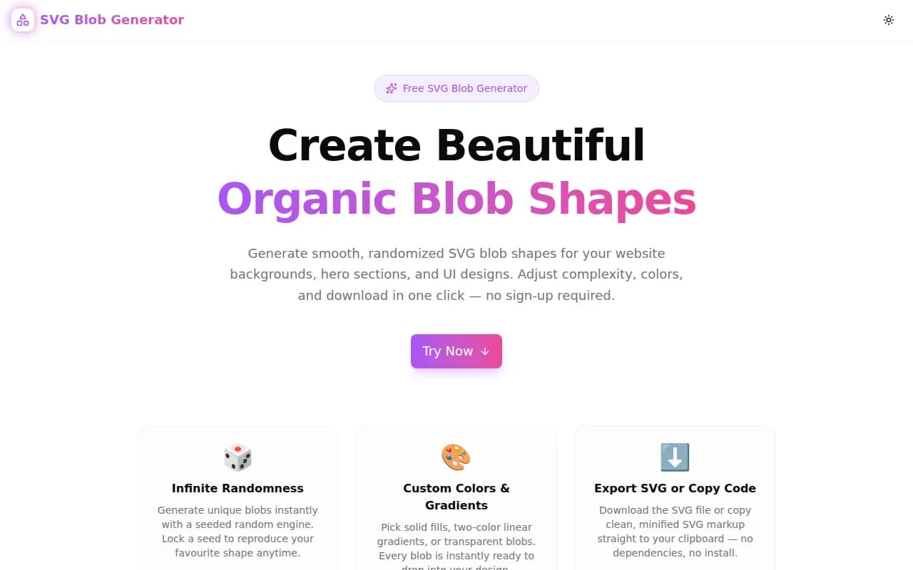SVG Blob Generator screenshot