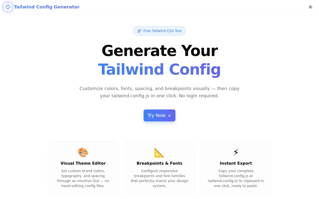 Introducing Tailwind Config Generator: Build Your tailwind.config.js Visually