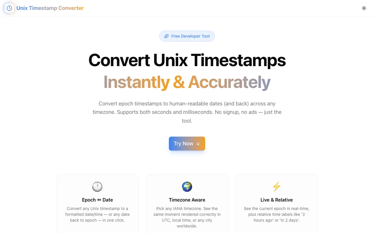 Unix Timestamp Converter screenshot