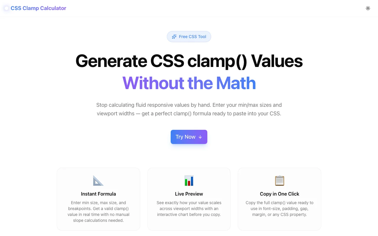 CSS Clamp Calculator: Generate Fluid clamp() Values Without the Math ...