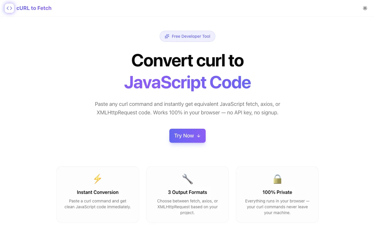 Fewth cURL to Fetch: Convert curl Commands to JavaScript fetch, axios & XHR ...