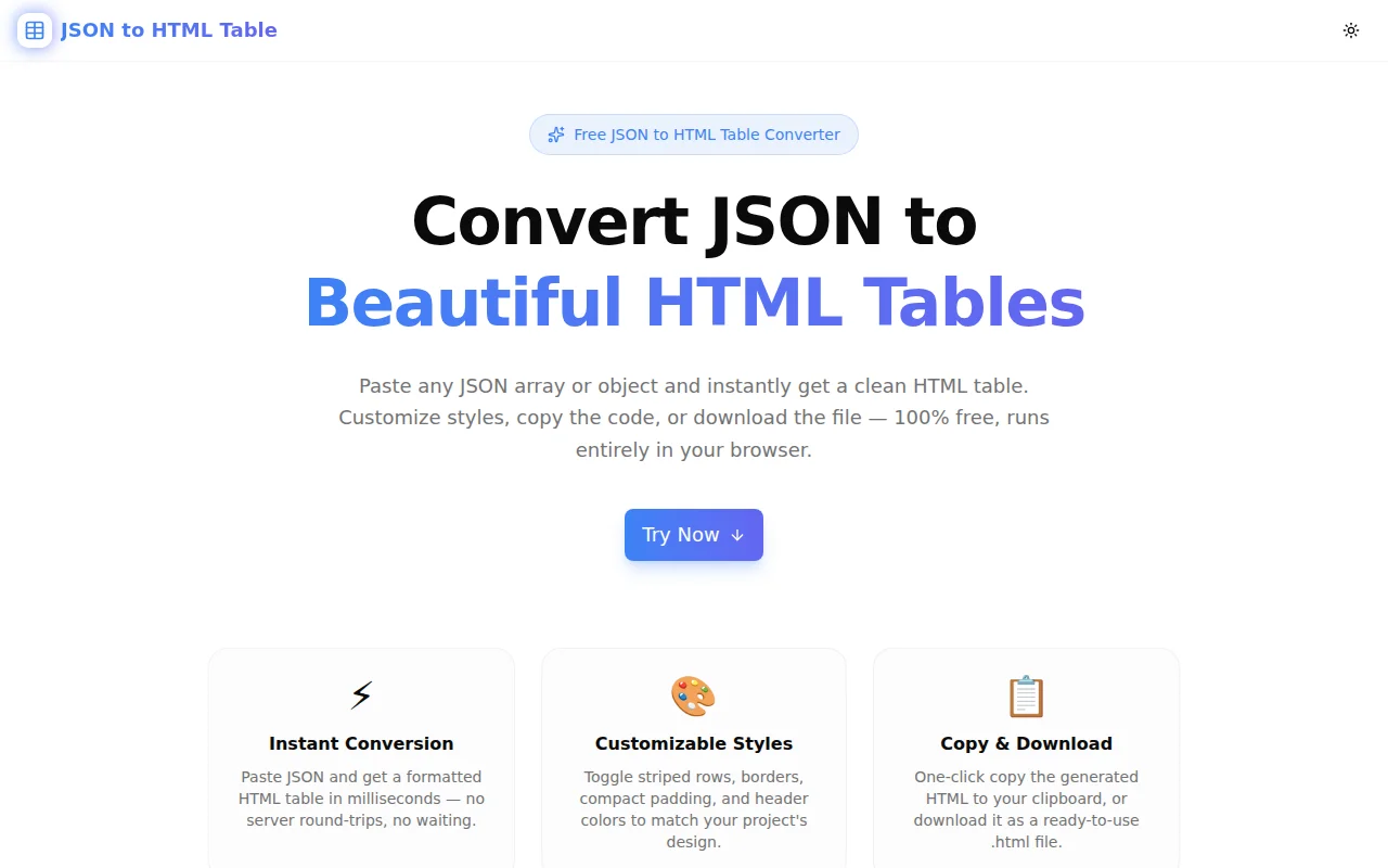 JSON to HTML Table