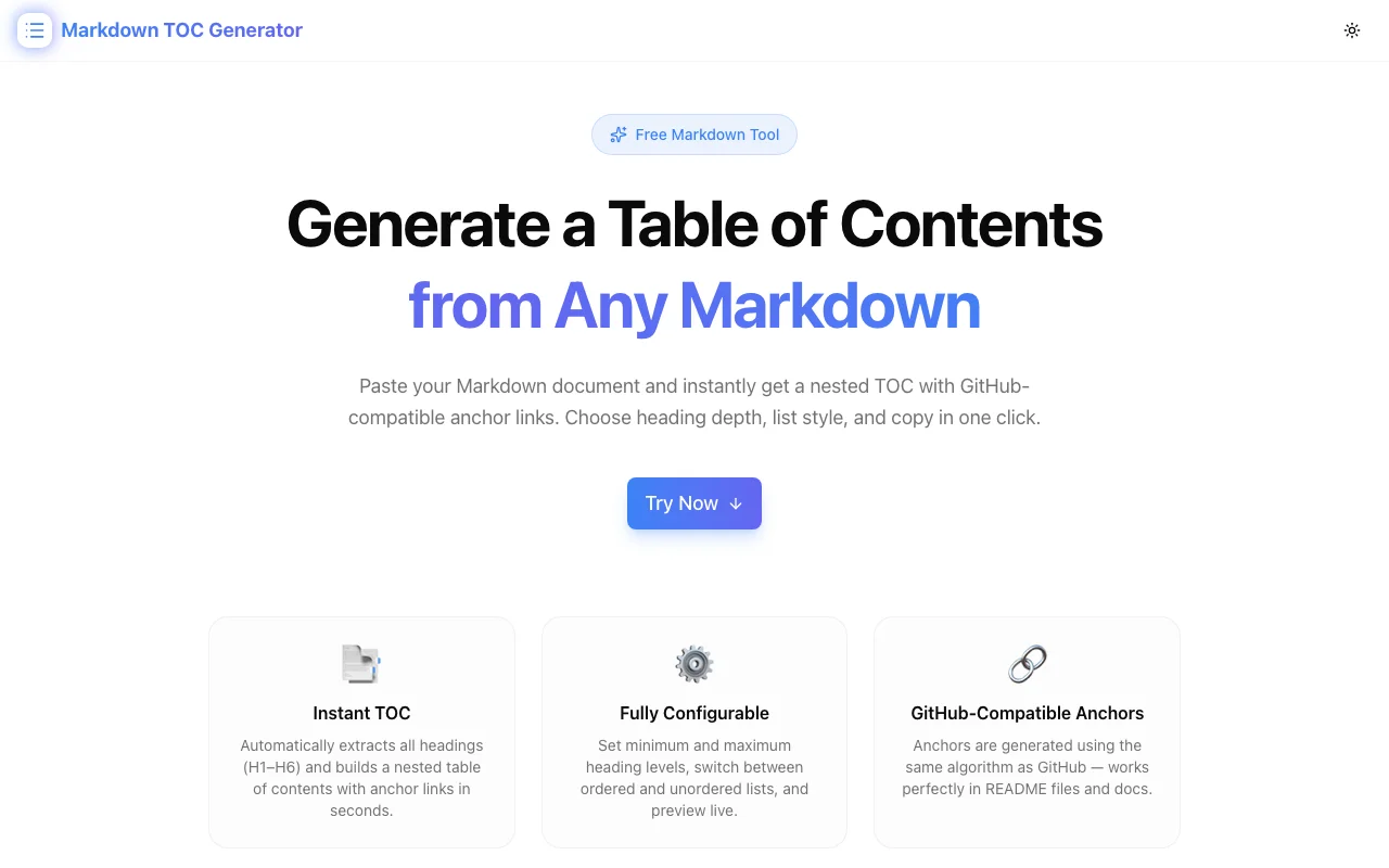 Introducing Markdown TOC Generator — Instant Table of Contents from Any ...