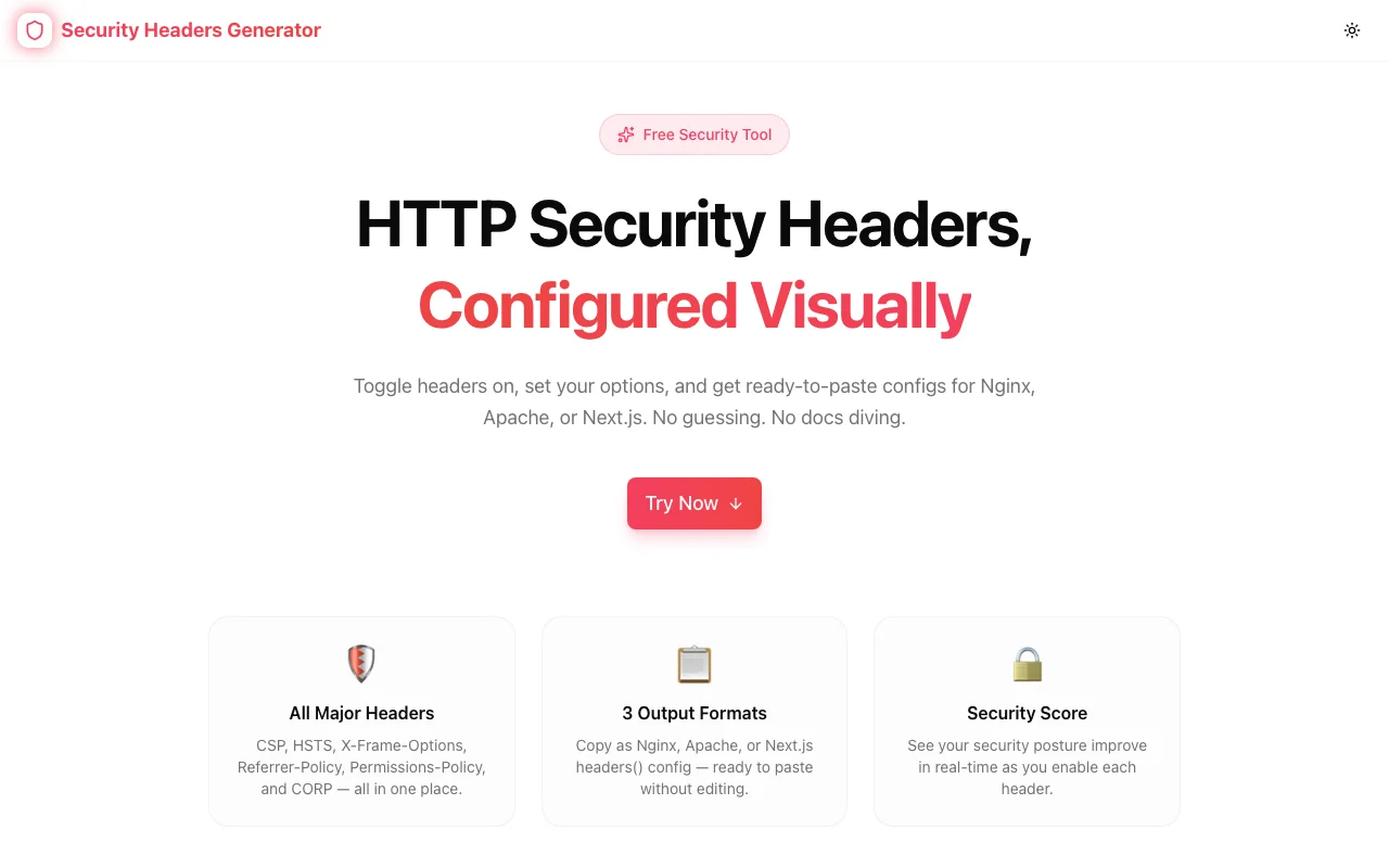 Security Headers Generator