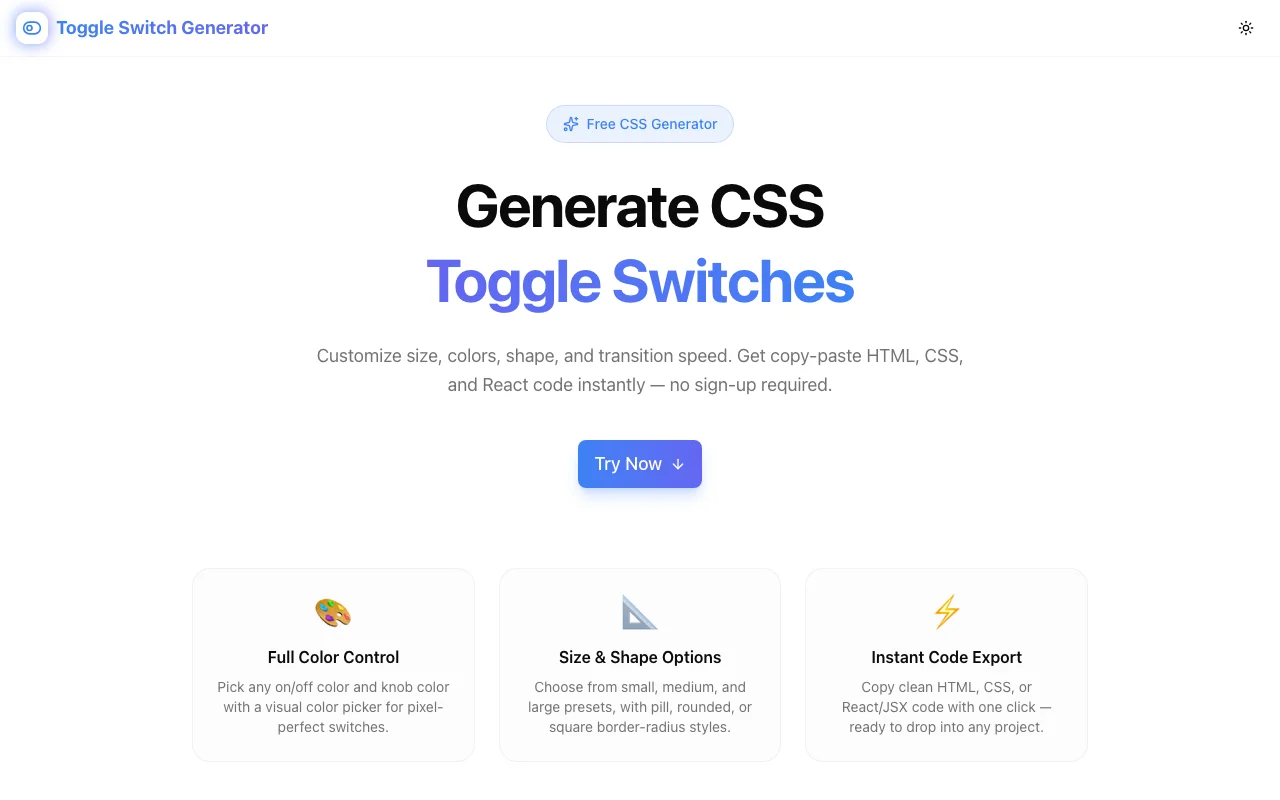 introducing runnable javascript, css, and html code... Introducing CSS Toggle Switch Generator — Live Preview, Three Code ...